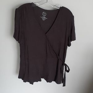 Maurice's cross front grey top